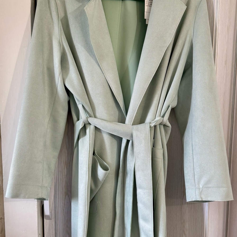 NWT Mint Green Belted Coat